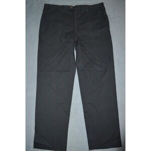 Canali Pants Mens 38x32 Black Cotton Stretch Flat Front Chino Made in Italy